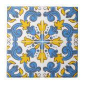 Seville Baroque Blue Golden Scrollwork Mediterrane タイル (正面)