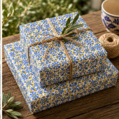 Seville Baroque Blue Golden Scrollwork Mediterrane ラッピングペーパー