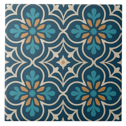 Seville Bloom – Moorish Floral Tile Pattern タイル (正面)