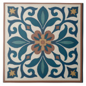 Seville Garden – Andalusian Floral Tile Art タイル (正面)