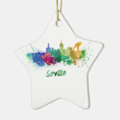 Seville skyline in watercolor セラミックオーナメント (左)