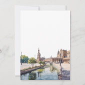 Seville Spain Watercolor Elegant Wedding セーブザデート (裏面)