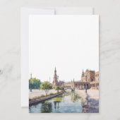 Seville Spain Watercolor Elegant Wedding 招待状 (裏面)