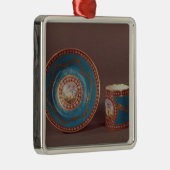 Sevresのブルーのcelesteのコーヒーカップ・アンド・ソーサー、c.1780 メタルオーナメント (右)