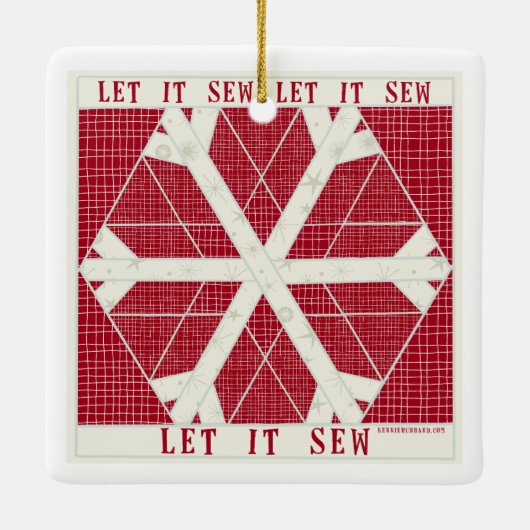 SEWキルト磁器オーナメント赤 セラミックオーナメント (裏面)