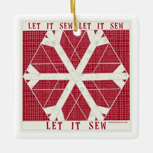 SEWキルト磁器オーナメント赤 セラミックオーナメント (正面)