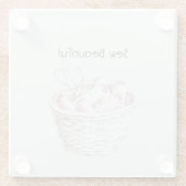 Sew Beautiful Blush Pink White Thread Basket ガラスコースター (裏面)