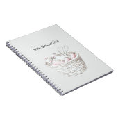 Sew Beautiful Blush Pink White Thread Basket ノートブック (右側)