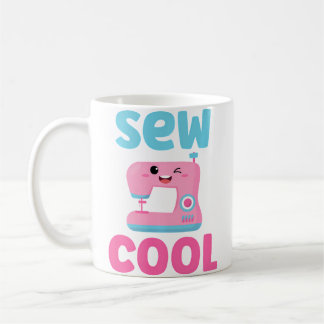 Sew Cool Cute Kawaii Sewing Machine Funny Pun Quil コーヒーマグカップ