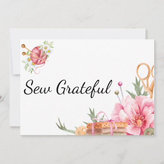 Sew Grateful- Sewing Thank You card サンキューカード (正面)