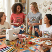 Sew Many Threads So Little Time Crafty Sewing Pun トライブレンドＴシャツ