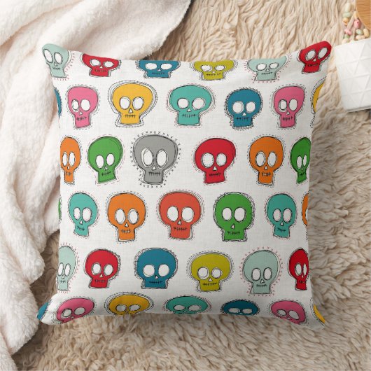 sew skully white クッション (ブランケット)