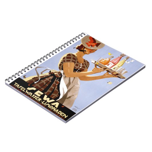 Sewaの元通りになるドイツのヴィンテージポスター ノートブック (左側)