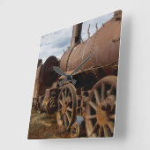 Seward半島、アラスカのどこもへの列車 スクエア壁時計 (傾斜)