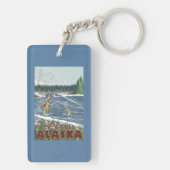 Seward、アラスカ-はえの漁師 キーホルダー (裏面)