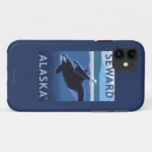 Seward、AlaskaOrcaおよび子牛場面 Case-Mate iPhoneケース (裏面(横))