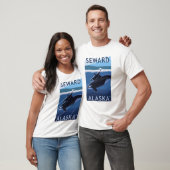 Seward、AlaskaOrcaおよび子牛場面 Tシャツ (ユニセックス)
