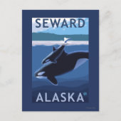 Seward、AlaskaOrca、Calf Scene ポストカード (正面)