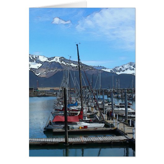 Seward Boat Harbor - 7" x 5"アートカード (正面)