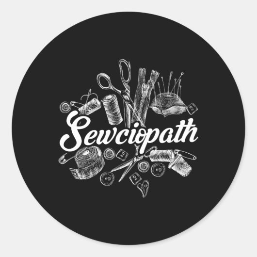 Sewciopath裁縫アクセサリー下水キルター引用文 ラウンドシール (正面)