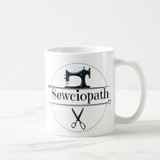 Sewciopath、面白いソーイングのプレゼント コーヒーマグカップ (右)