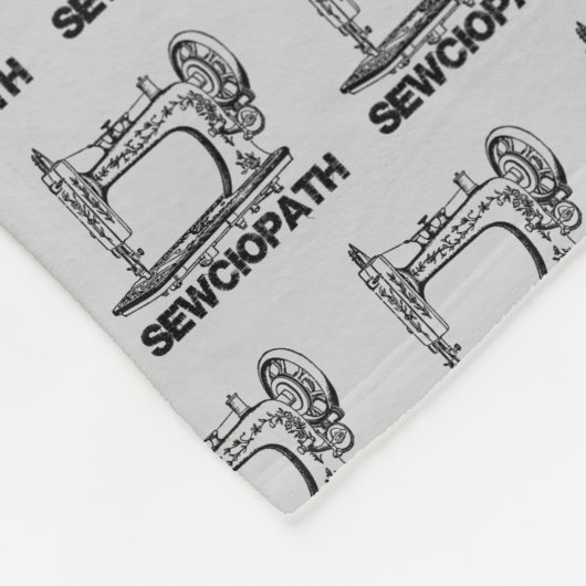 Sewciopath Antique Sewing Machine Fun フリースブランケット (角)