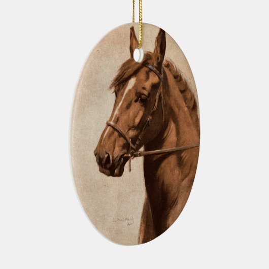 Sewellの本のための黒い美しいのショウガの馬の絵画 セラミックオーナメント (右)