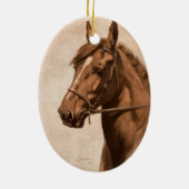 Sewellの本のための黒い美しいのショウガの馬の絵画 セラミックオーナメント (裏面)