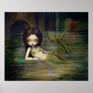 Sewer Mermaid ARTプリントアーバンスチームパンク ポスター