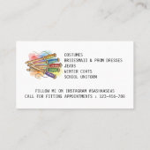 Sewing Alterations & Repairs Colorful Eclectic 名刺 (裏面)