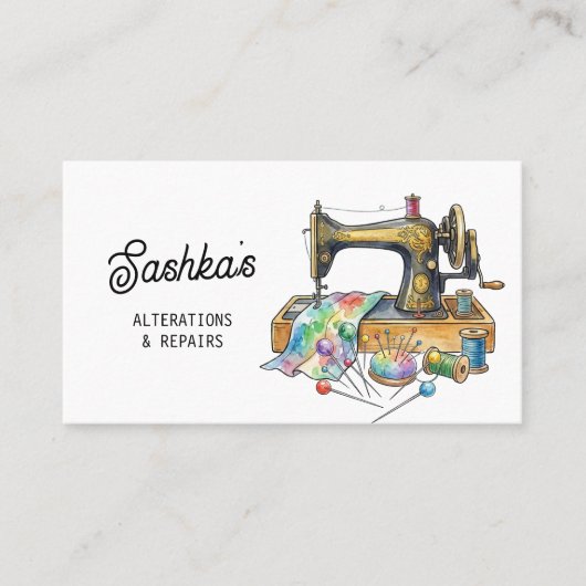 Sewing Alterations & Repairs Colorful Eclectic 名刺 (正面)