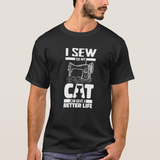 Sewing Cat Sewer Seamstress Handcraft - Machine Se Tシャツ (正面)