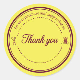 Sewing Icons Thank You Business Sticker ラウンドシール