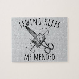 Sewing Keeps Me Mended Vintage Scissors Fun ジグソーパズル