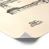 Sewing Machine 1866 Patent Art Old Peper ポスター (角)