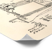 Sewing Machine 1867 Patent Art Old Peper ポスター (角)