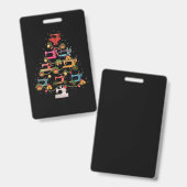 Sewing Machine Christmas Tree バッジ (表裏)