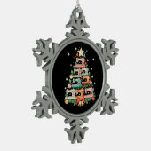 Sewing Machine Christmas Tree Stitch Knit Sew Xmas スノーフレークピューターオーナメント (左)