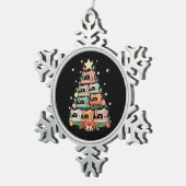 Sewing Machine Christmas Tree Stitch Knit Sew Xmas スノーフレークピューターオーナメント (右)