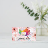 Sewing Machine Colorful Logo | Flowers 名刺 (スタンド正面)