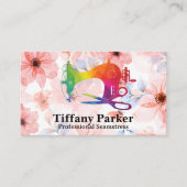 Sewing Machine Colorful Logo | Flowers 名刺 (正面)