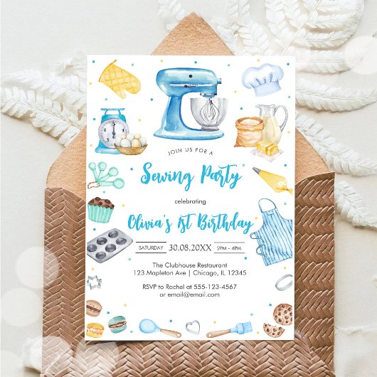 Sewing Party Birthday Invitation 招待状