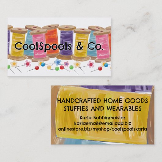 Sewing quilter quilter seamstress thread spools 名刺 (正面/裏面)