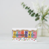 Sewing quilter quilter seamstress thread spools 名刺 (スタンド正面)