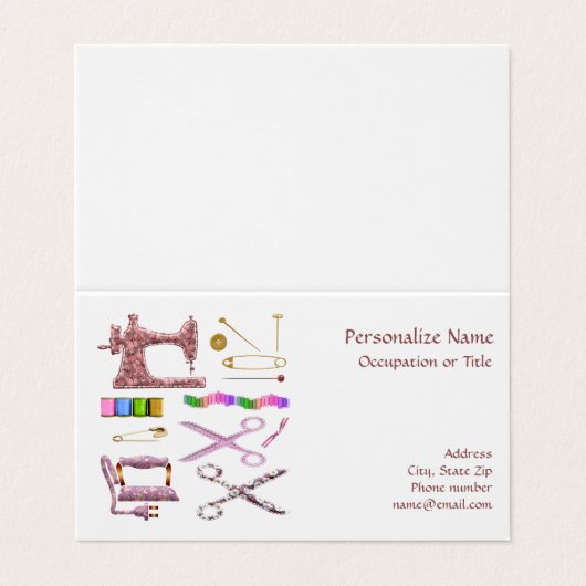 Sewing Seamstress Wardrobe Tailor 名刺 (外部フラット)