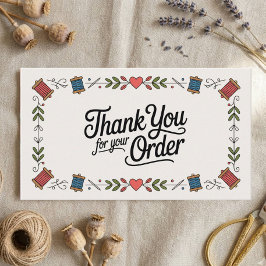 Sewing Small Business Thank You Business Card 名刺