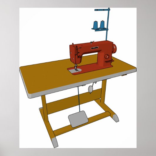 Sewing Table And Machine ポスター (正面)