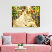 Sewing the Sail, 1896 by Joaquin Sorolla キャンバスプリント (インサイチュ (リビング))