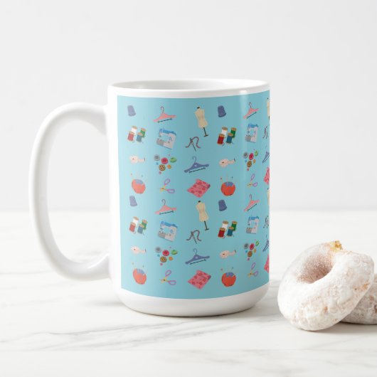 Sewing Theme Mug コーヒーマグカップ (ドーナツ)