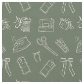 Sewing Themed Pattern Fabric ファブリック (クローズアップ)